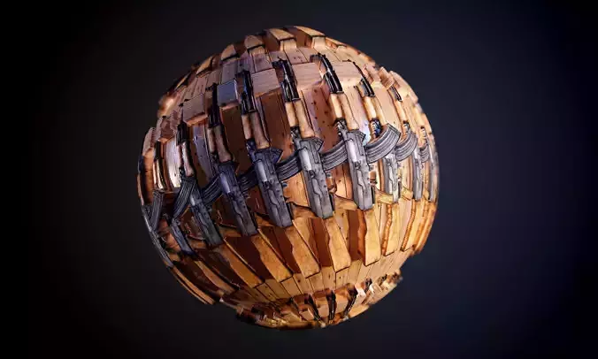 Weapon AK47 Gun Rack Seamless PBR Texture