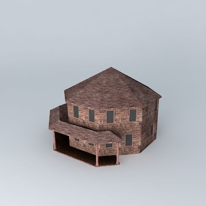 Octagon Cottage Free 3D model_2
