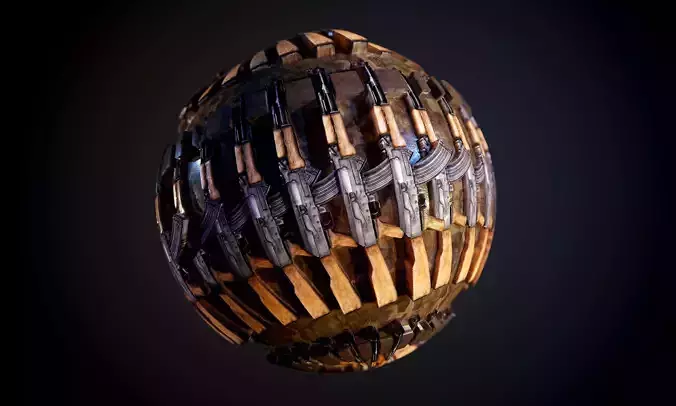 Weapon AK47 Gun Rack Seamless PBR Texture 