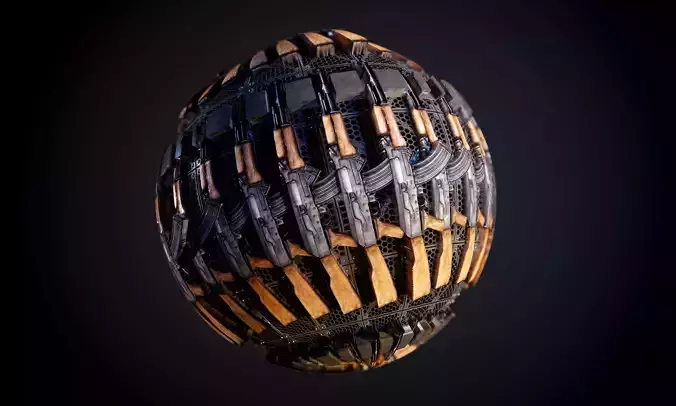 Weapon AK47 Gun Rack Seamless PBR Texture 