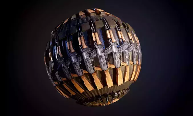 Weapon AK47 Gun Rack Seamless PBR Texture 