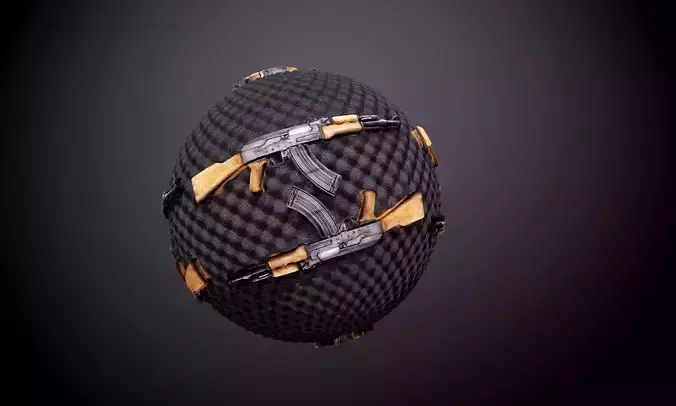 AK47 Rifle Weapon Case Seamless PBR Texture 