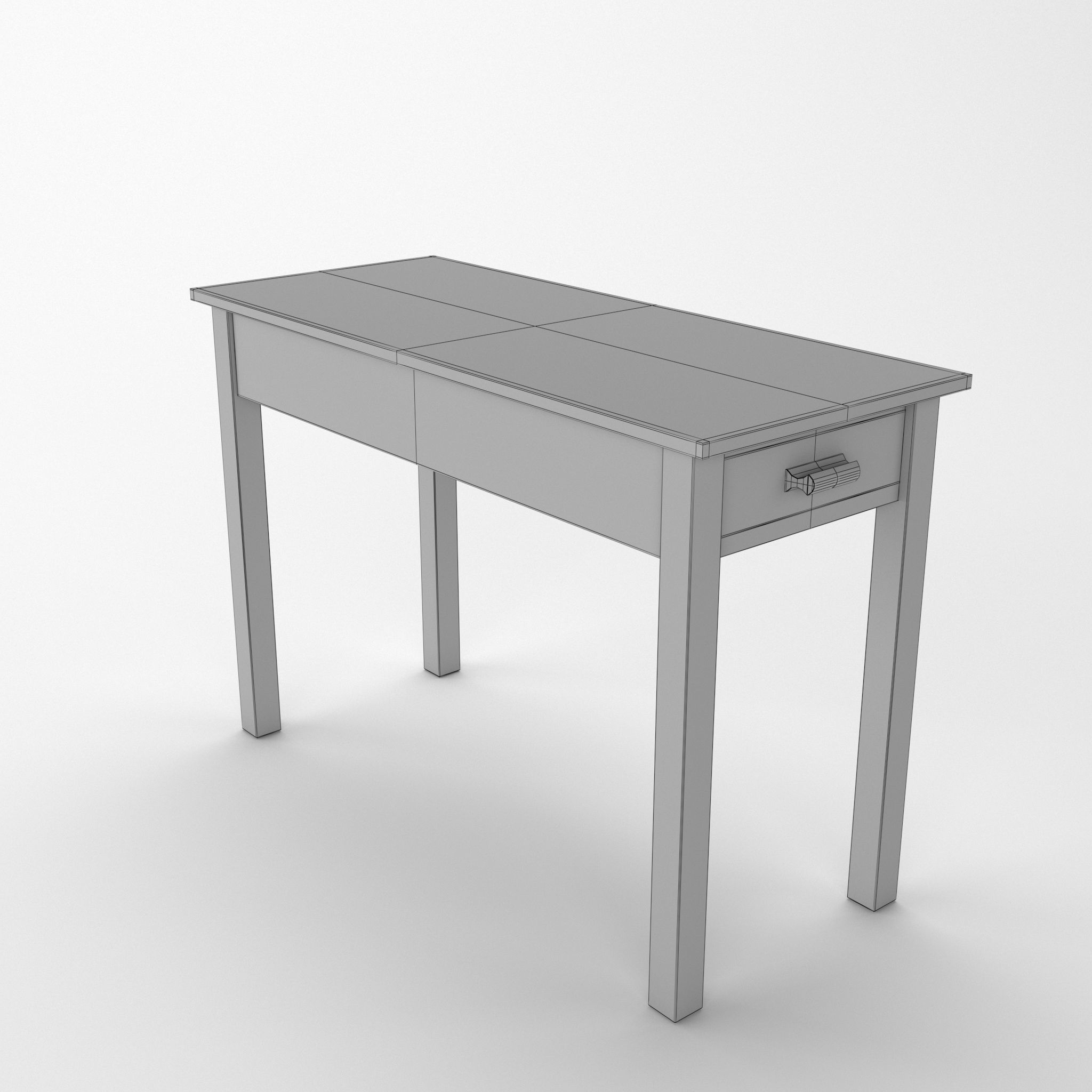 Vintage Hall Table 3D model_4