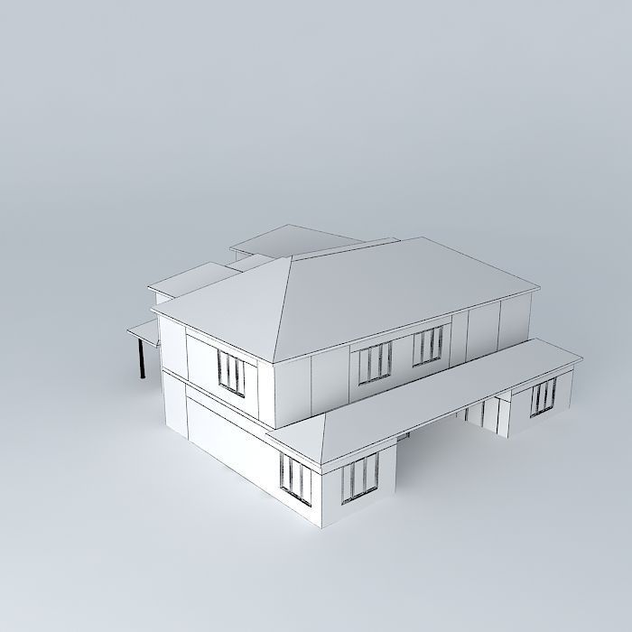 Beam House Free 3D model_4