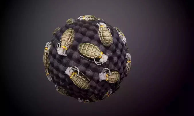 Grenade Explosive Weapon Case Seamless PBR Texture 