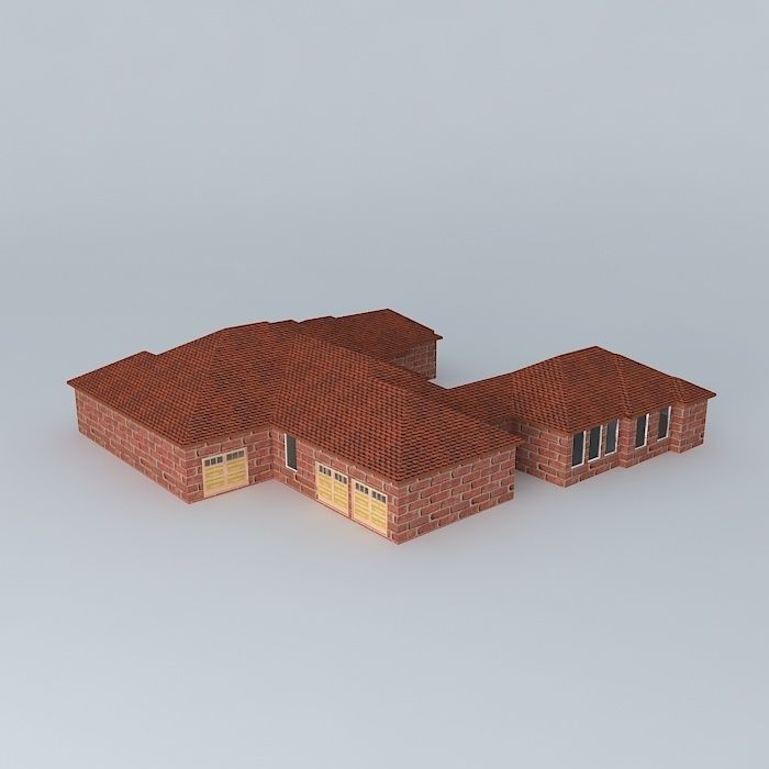 Brick Ranch House Interior Free 3D model