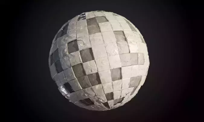 Damaged Wall Tiles Seamless PBR Texture 