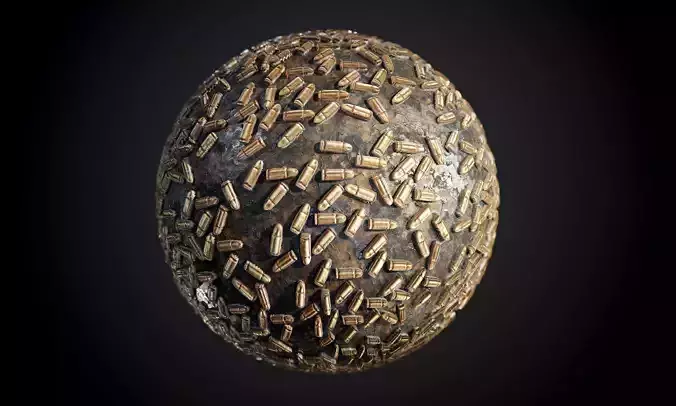 Metal Bullets 9mm Gun Seamless PBR Texture Texture