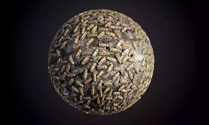 Metal Bullets 9mm Gun Seamless PBR Texture