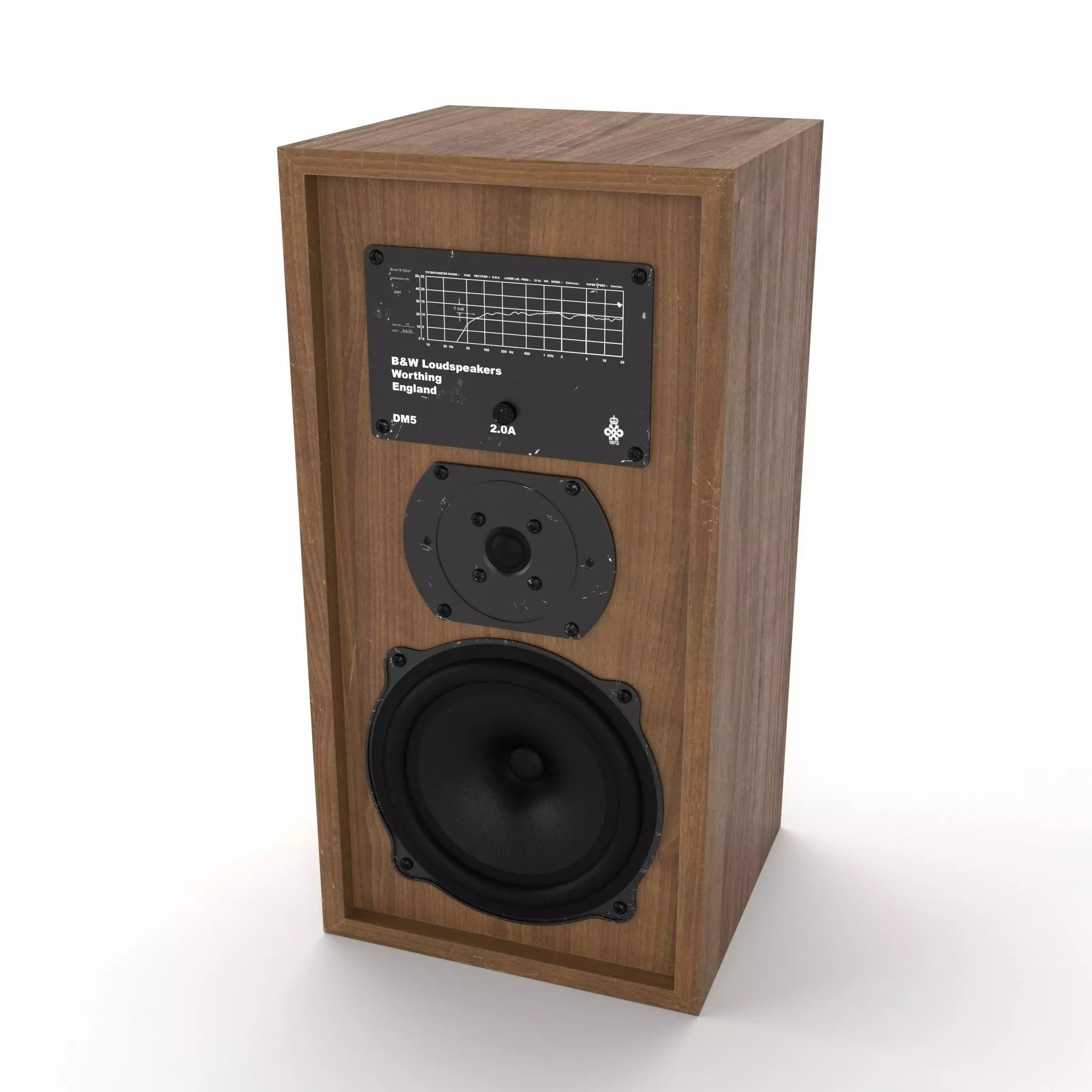 B and W vintage speaker Free 3D model_0