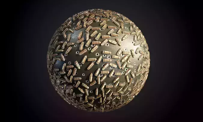 Metal Bullets 9mm Gun Seamless PBR Texture