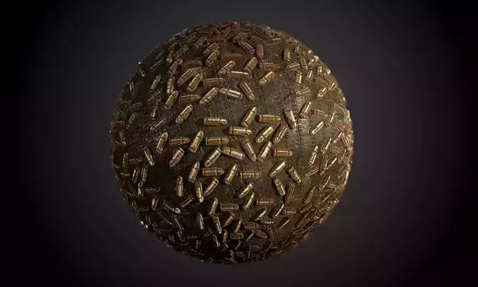 9mm Bullets Weapon Seamless PBR Texture 