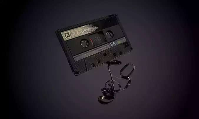Plastic Cassette Tape with Alpha Map Seamless PBR Texture 