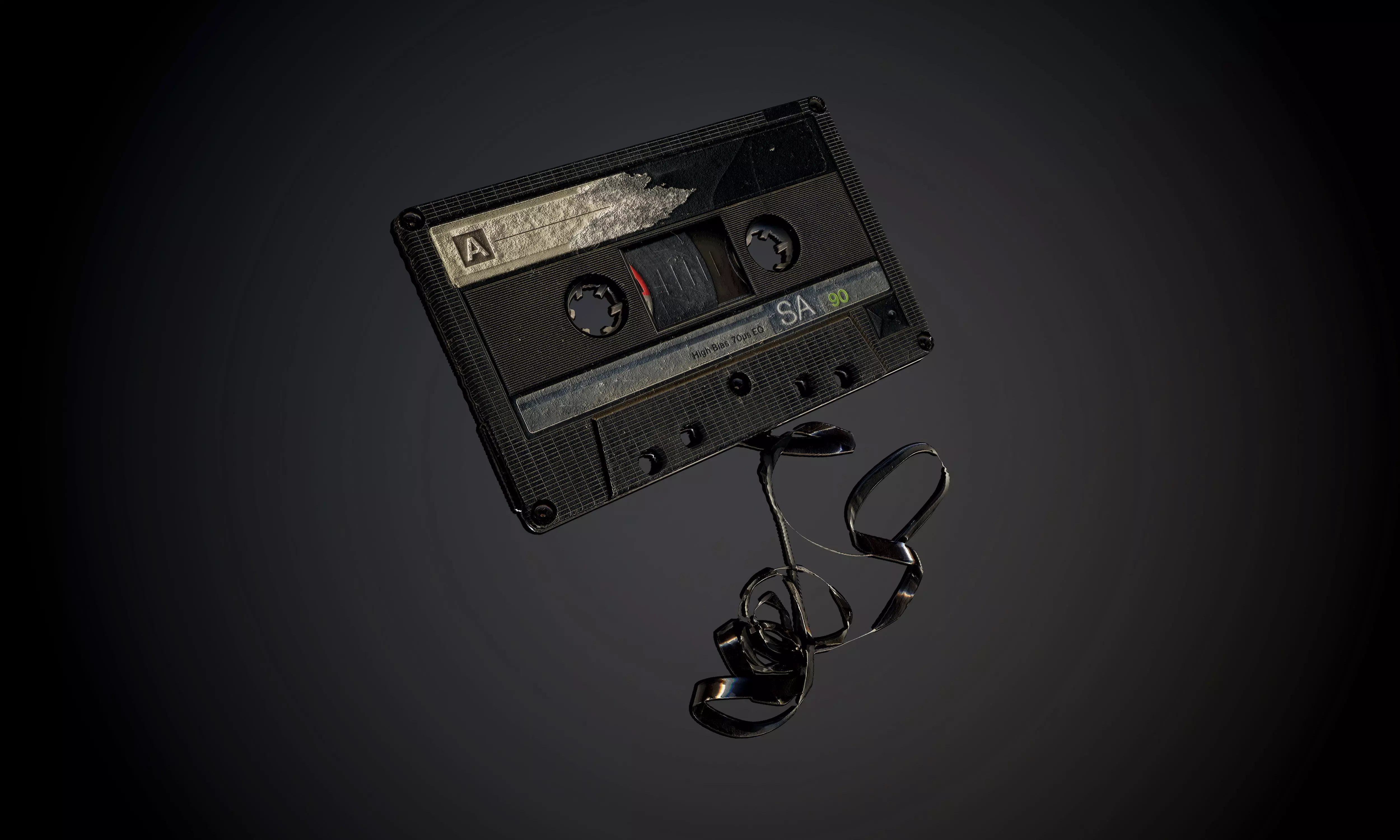 Plastic Cassette Tape with Alpha Map Seamless PBR Texture Texture_0