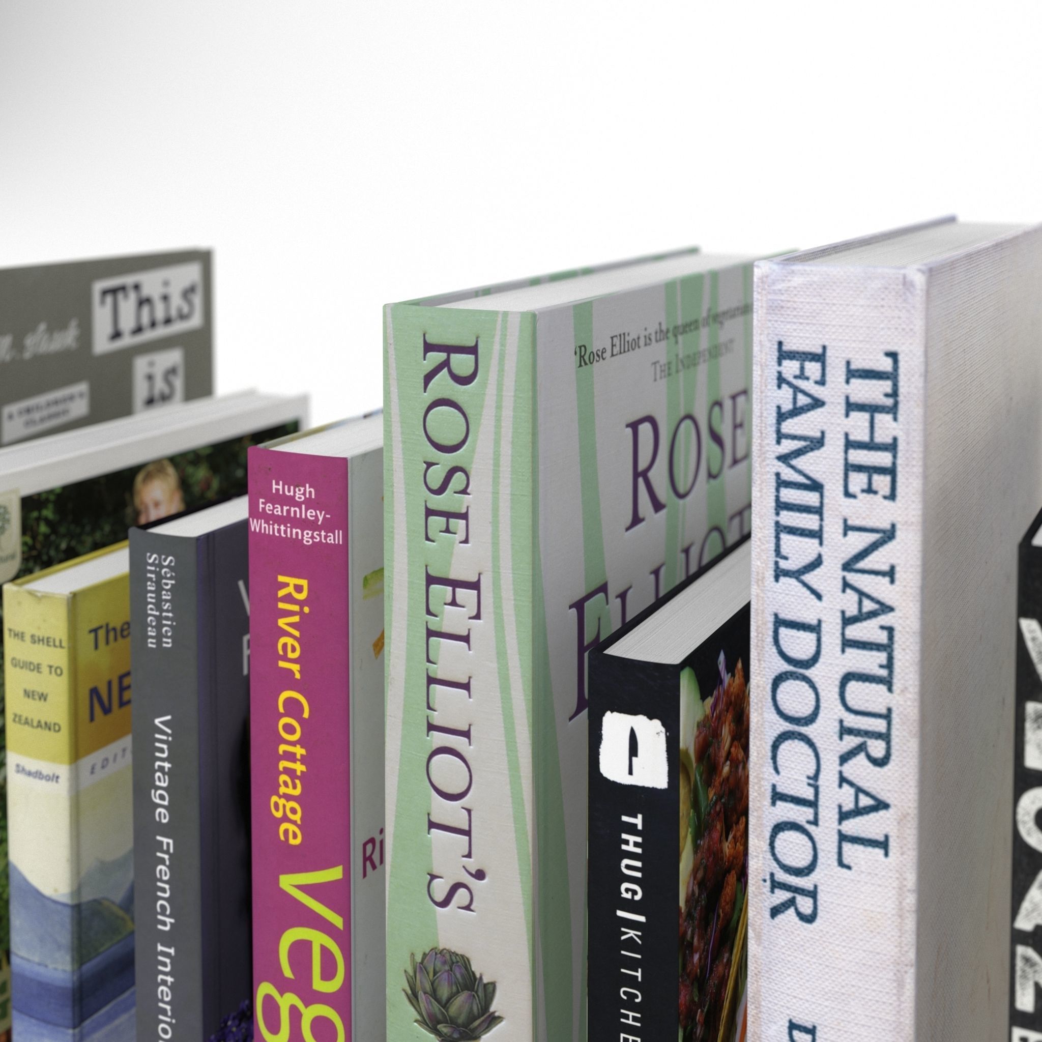 Collection of hardcover books 3D model_2