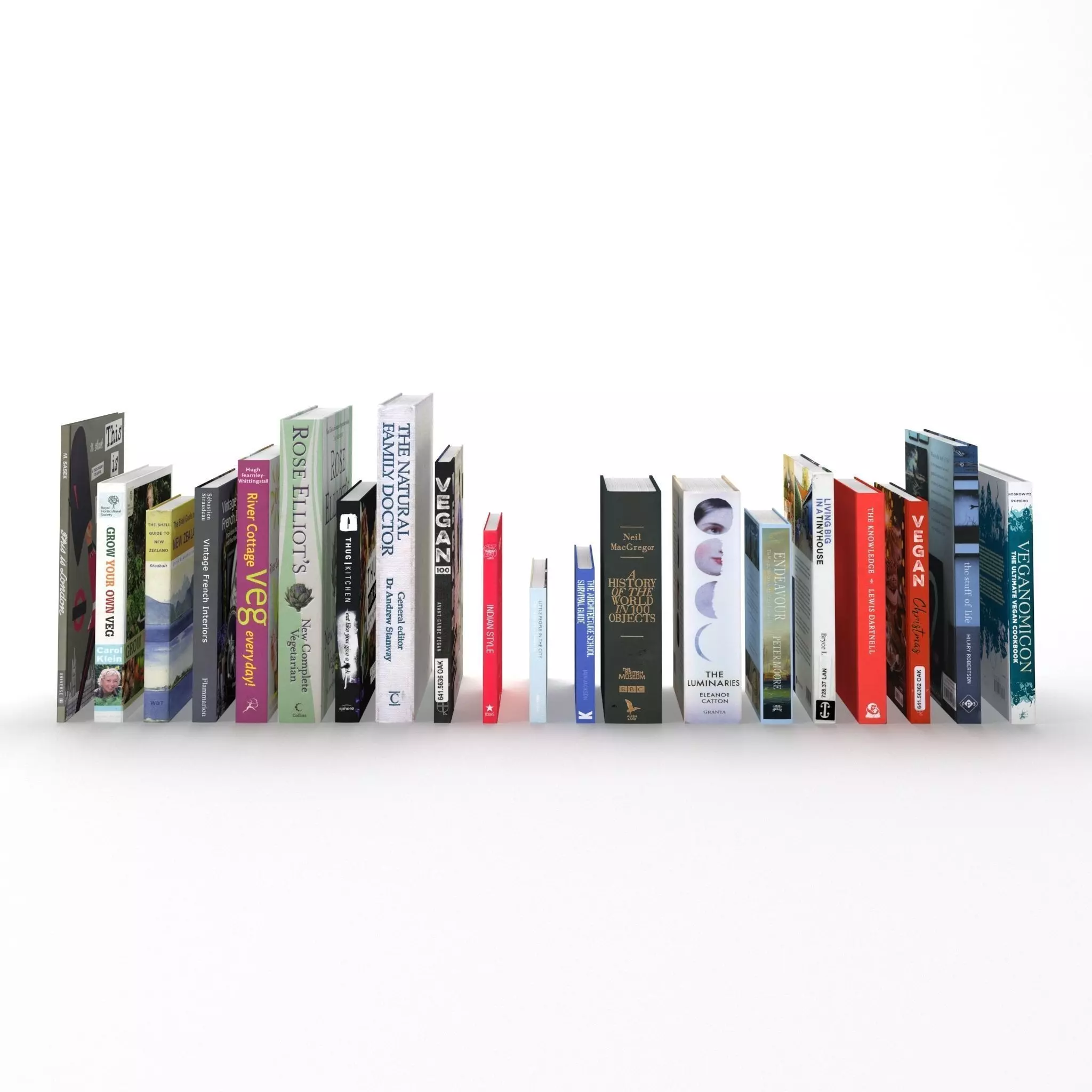 Collection of hardcover books 3D model_0