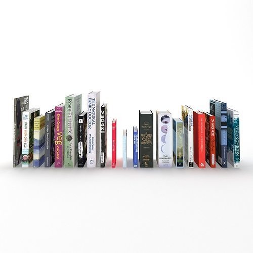Collection of hardcover books 3D model