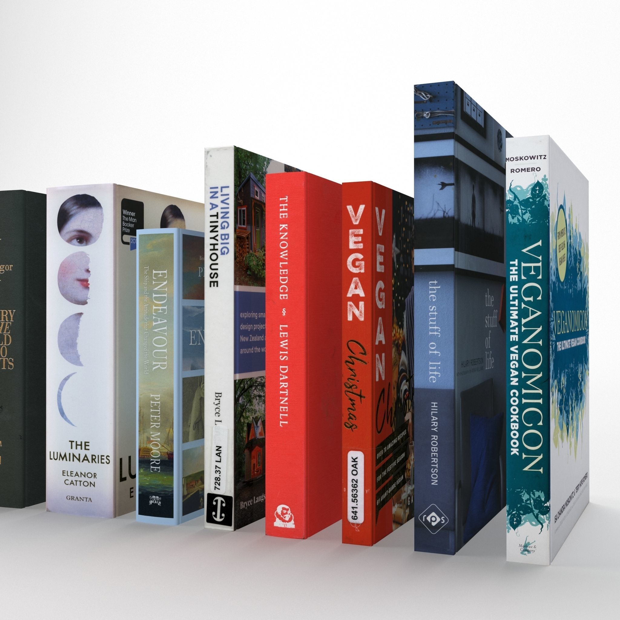 Collection of hardcover books 3D model_3