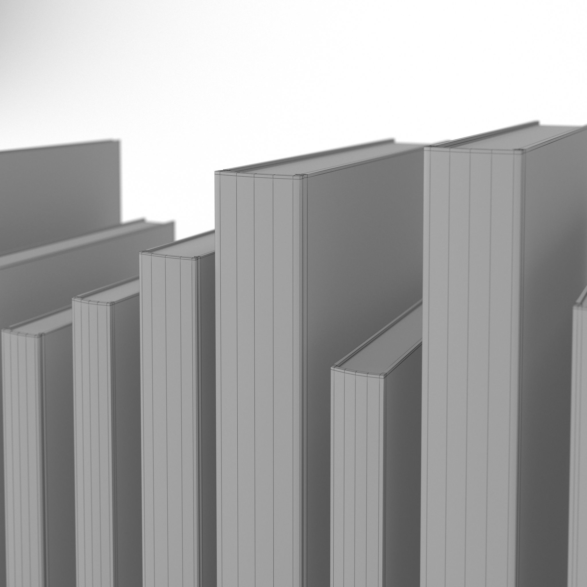 Collection of hardcover books 3D model_5