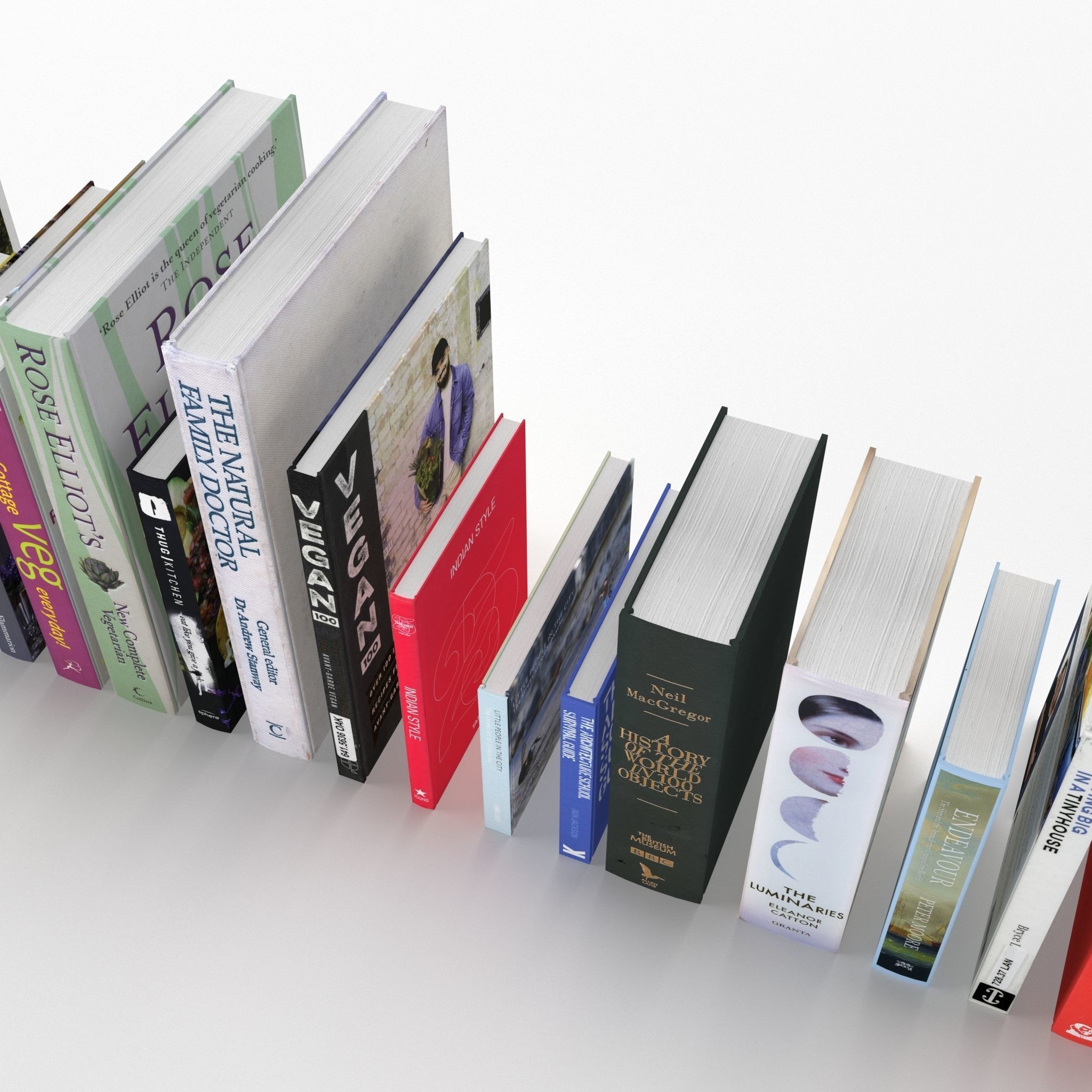 Collection of hardcover books 3D model_4