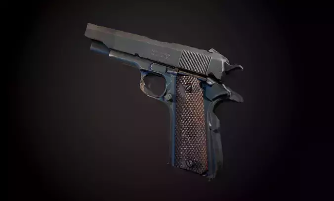 Gun Pistol with Alpha Map Seamless PBR Texture 