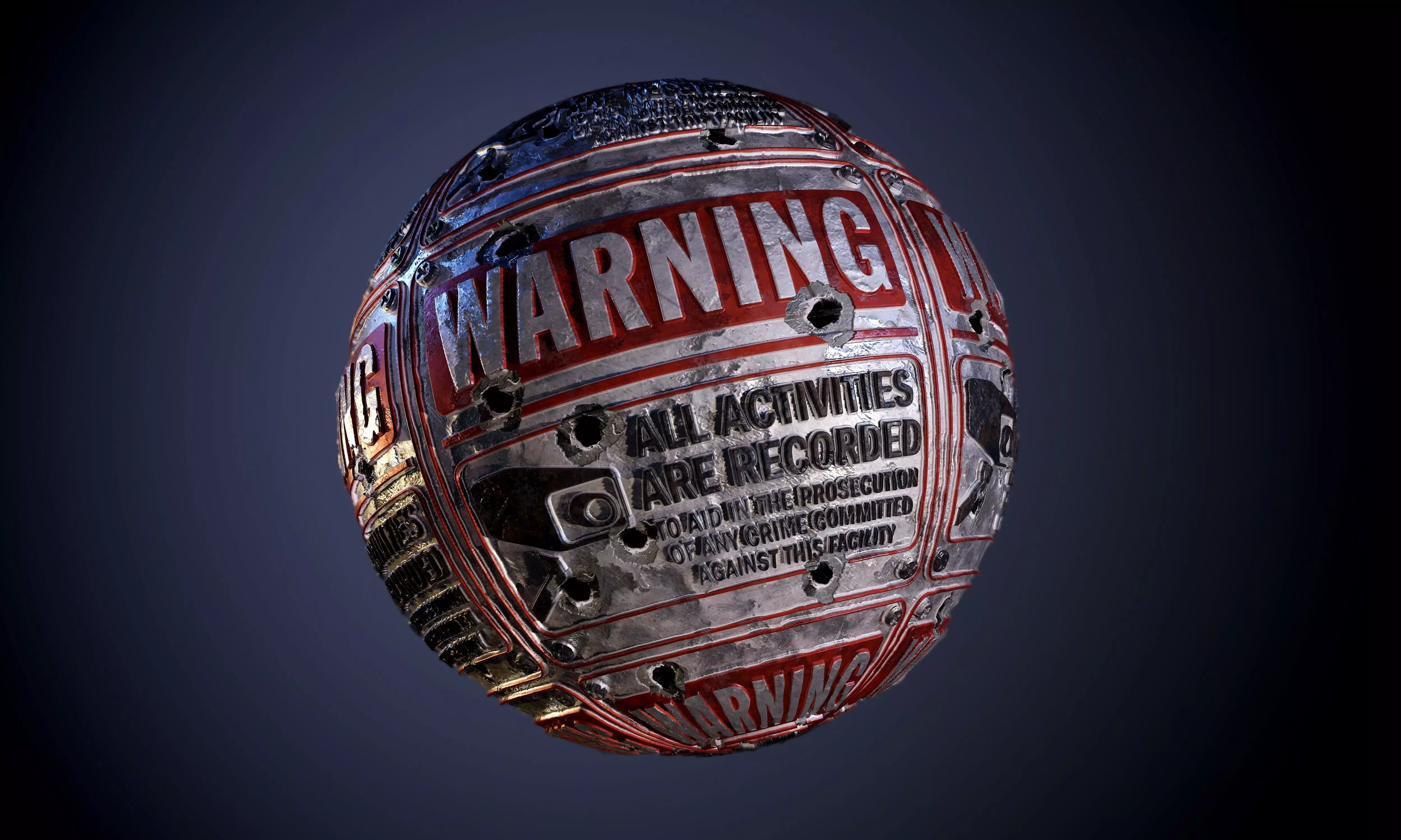 Metal Camera Warning Sign Seamless PBR Texture  Texture_0