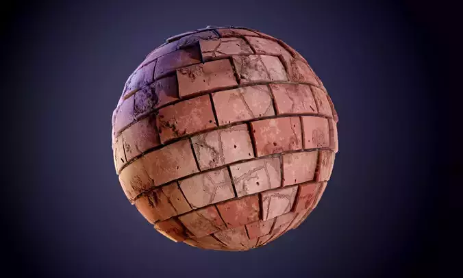 Stylized Brick Damged PBR Seamless Texture 