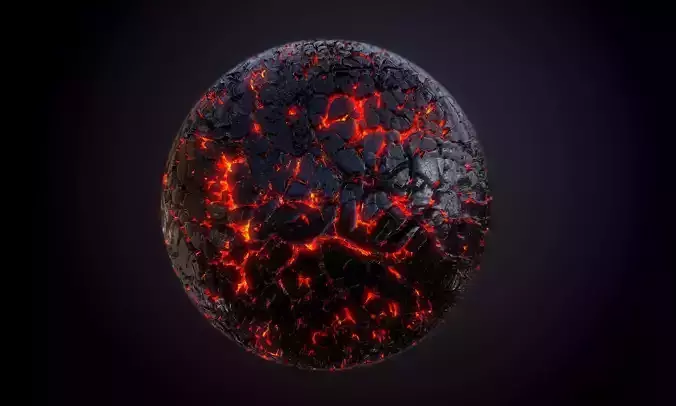 Lava Rock Ground Terrain Seamless PBR Texture Texture