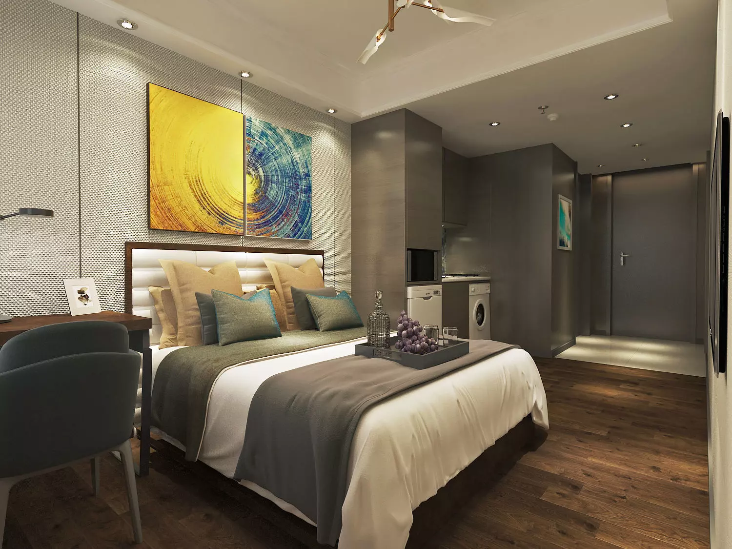 Modern Apartment Hotel Room 3D model