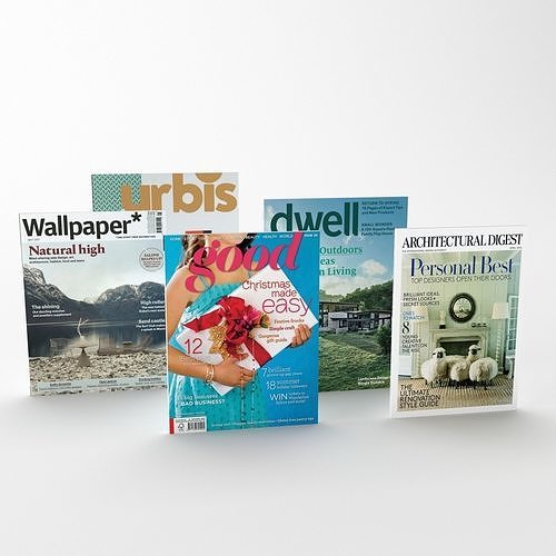 Collection of magazines 3D model