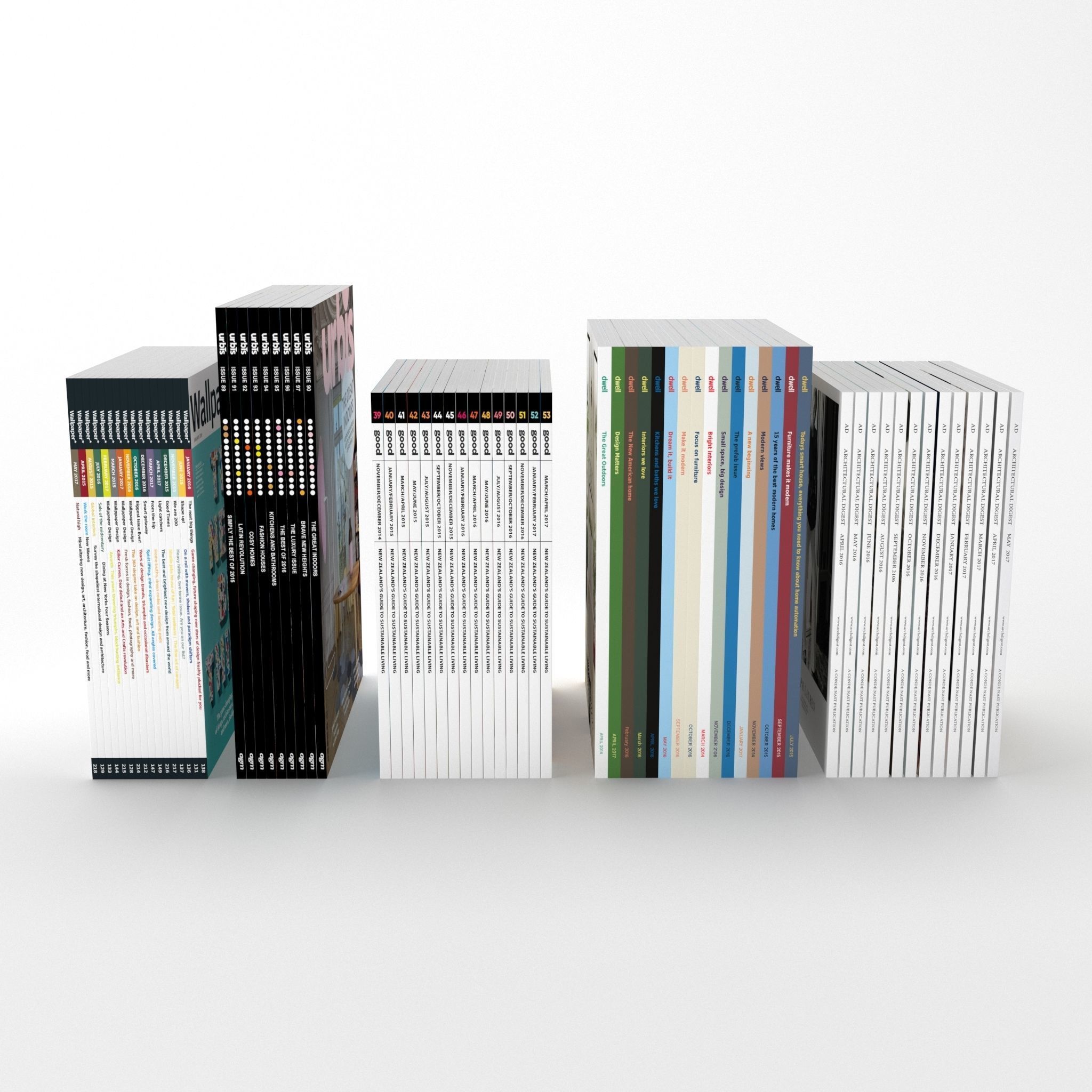 Collection of magazines 3D model_1
