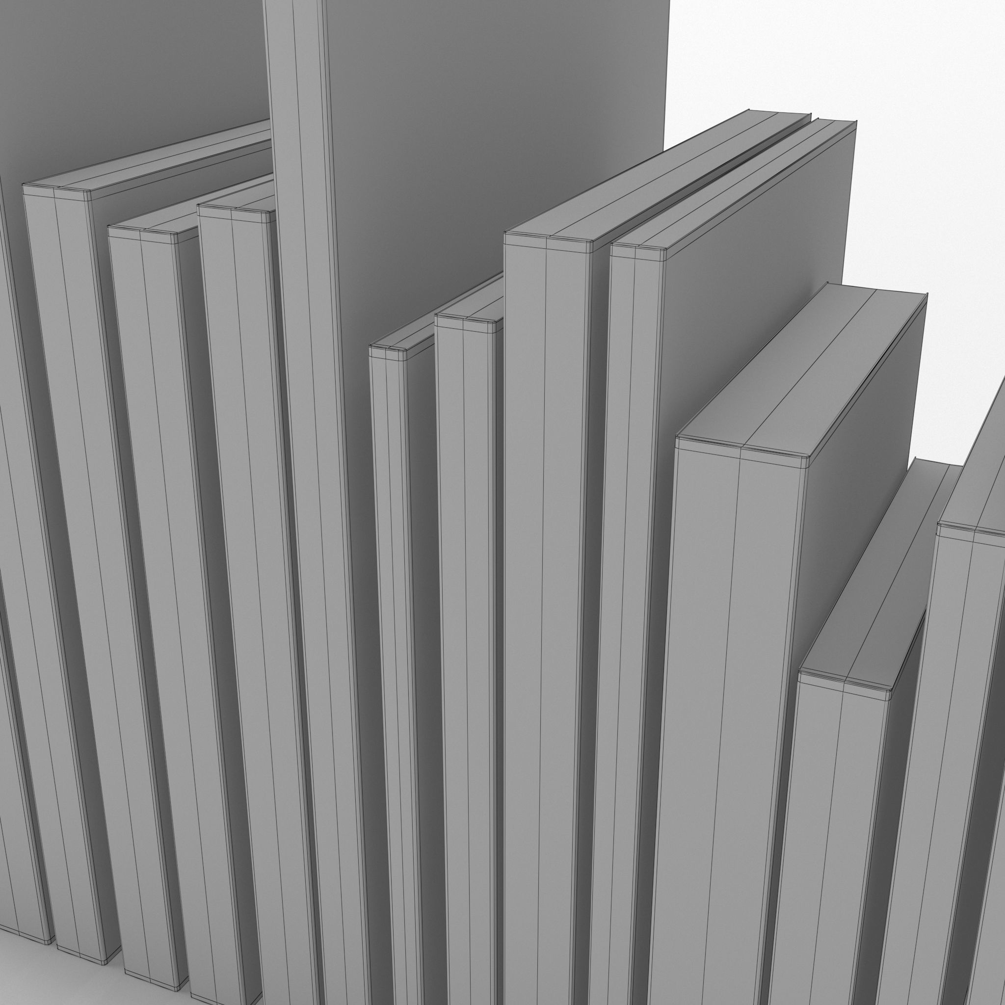 Collection of various paperback books 3D model_4