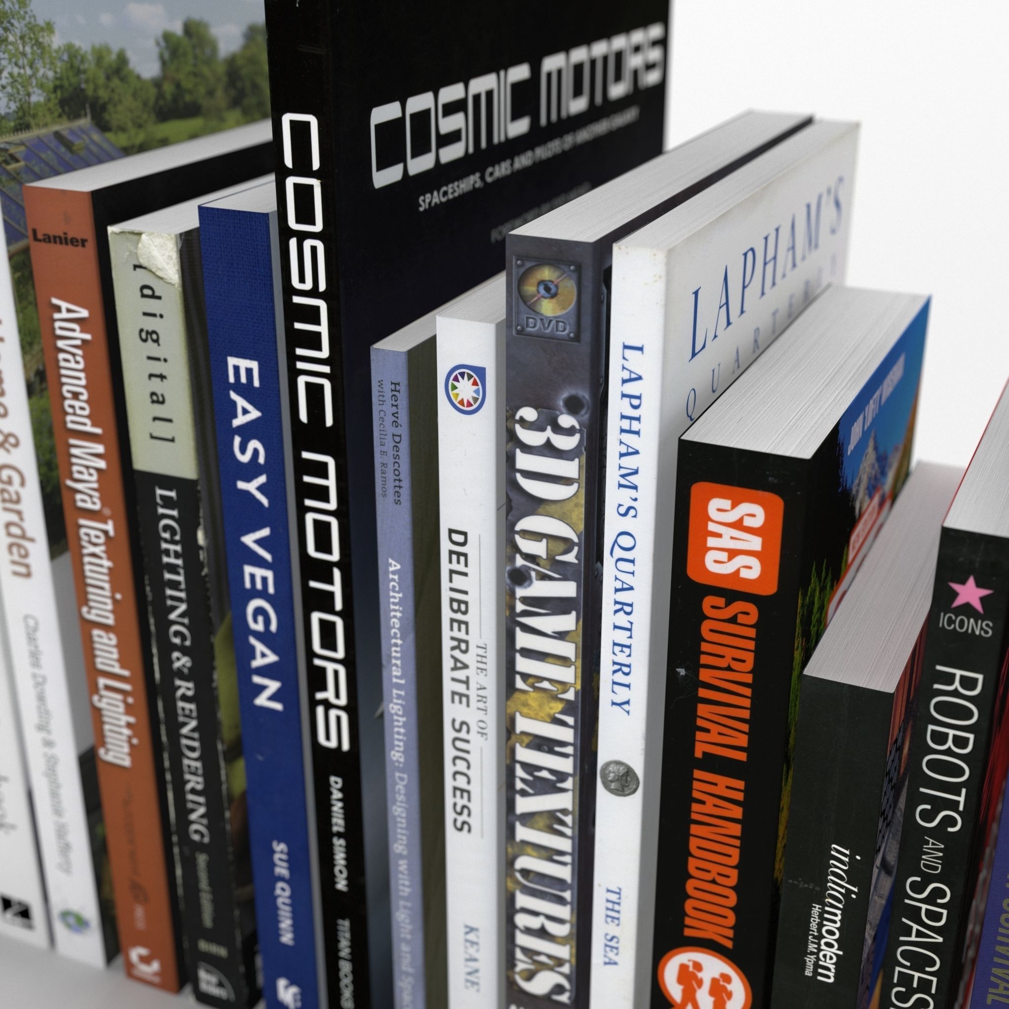 Collection of various paperback books 3D model_2