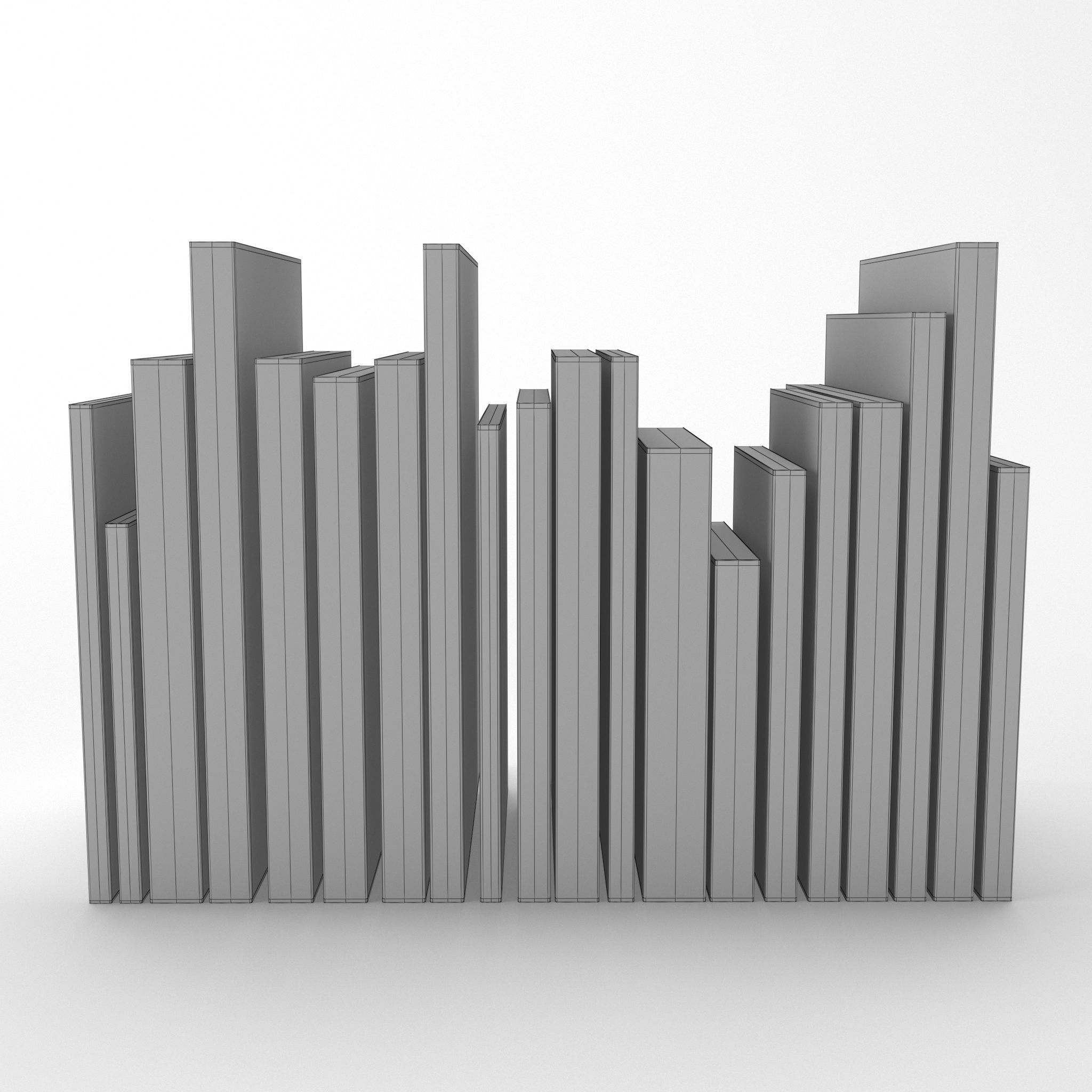 Collection of various paperback books 3D model_3