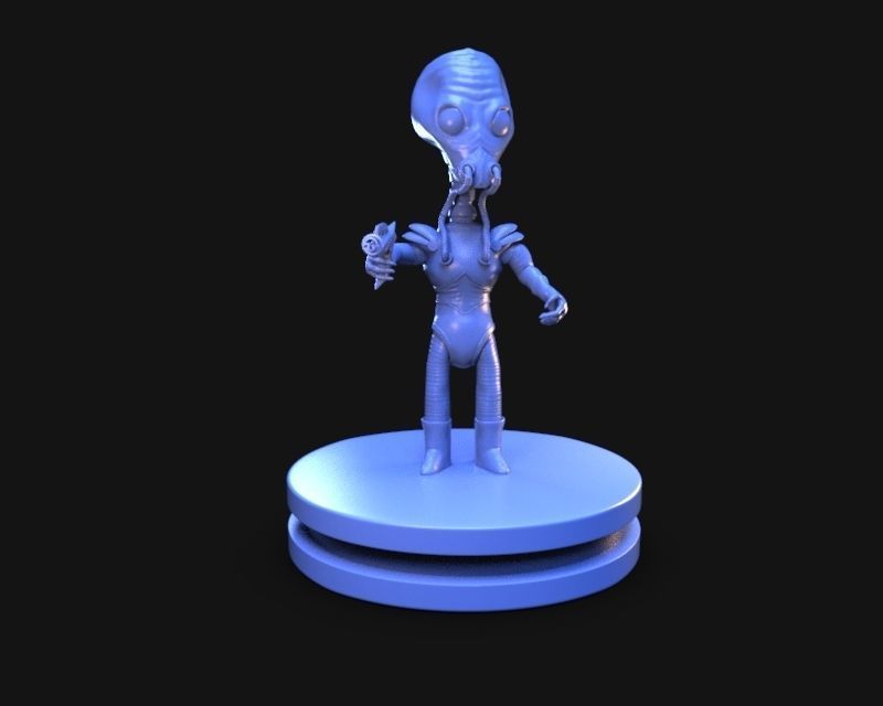 Retro Alien 1950 3D print model_8