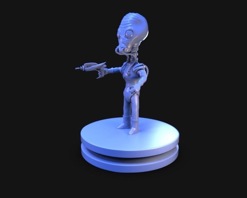 Retro Alien 1950 3D print model_1
