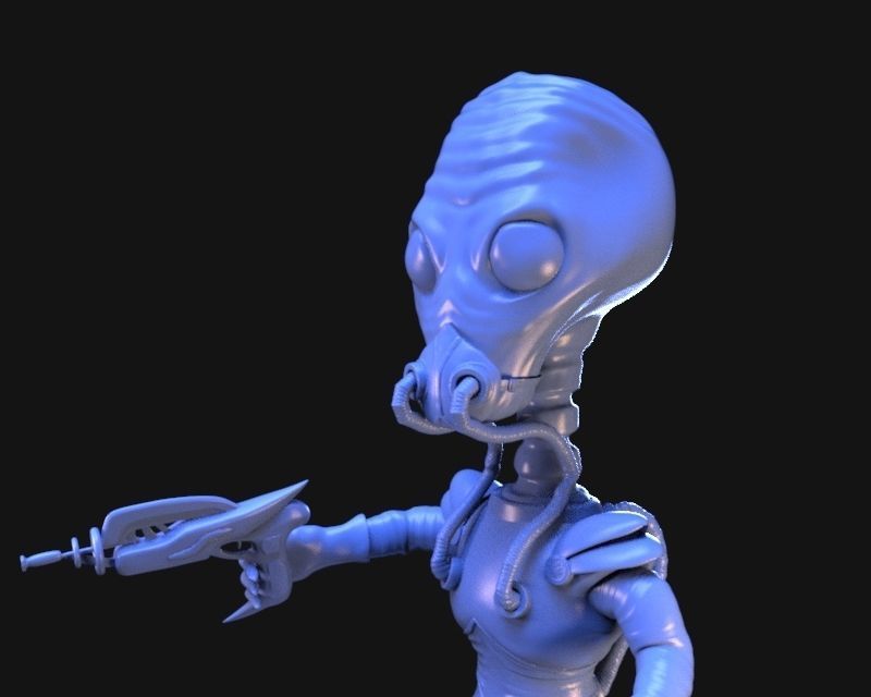 Retro Alien 1950 3D print model_10