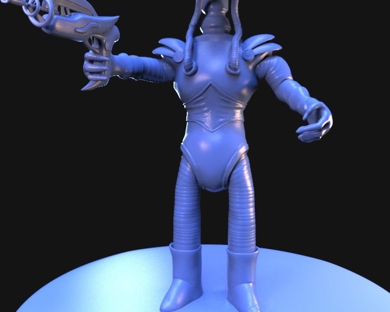 Retro Alien 1950 3D print model_11