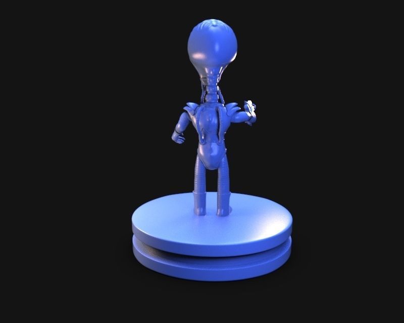 Retro Alien 1950 3D print model_4