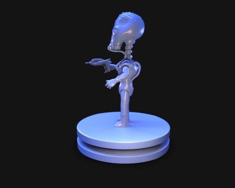 Retro Alien 1950 3D print model_2