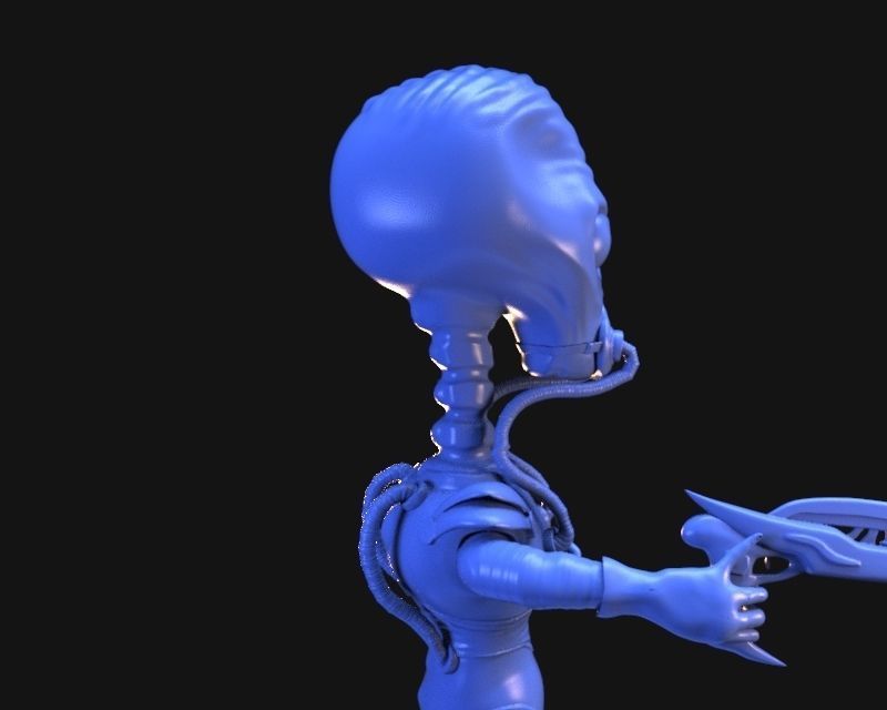 Retro Alien 1950 3D print model_16