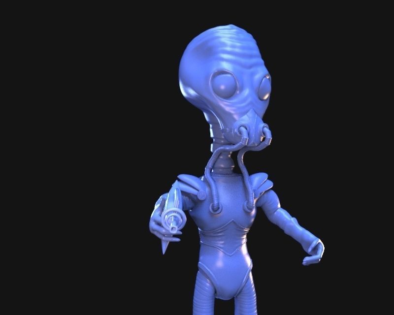 Retro Alien 1950 3D print model_9