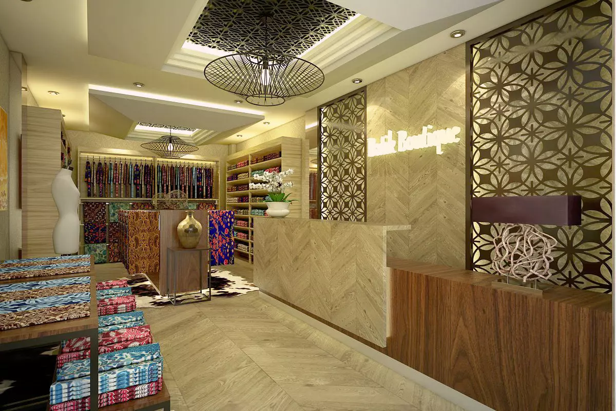 Boutique interior design for fashion store 3D model_0