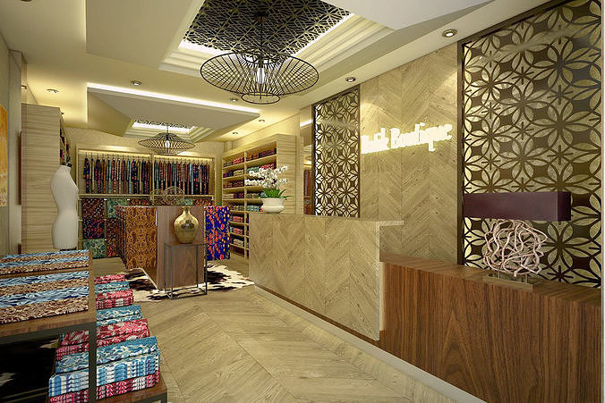 Boutique interior design for fashion store 3D model