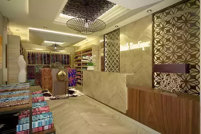 Boutique interior design for fashion store 3D model