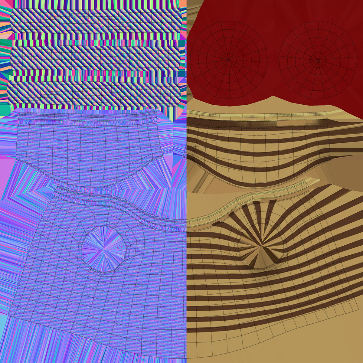 Cartoon Girl Rigged 3D model_24