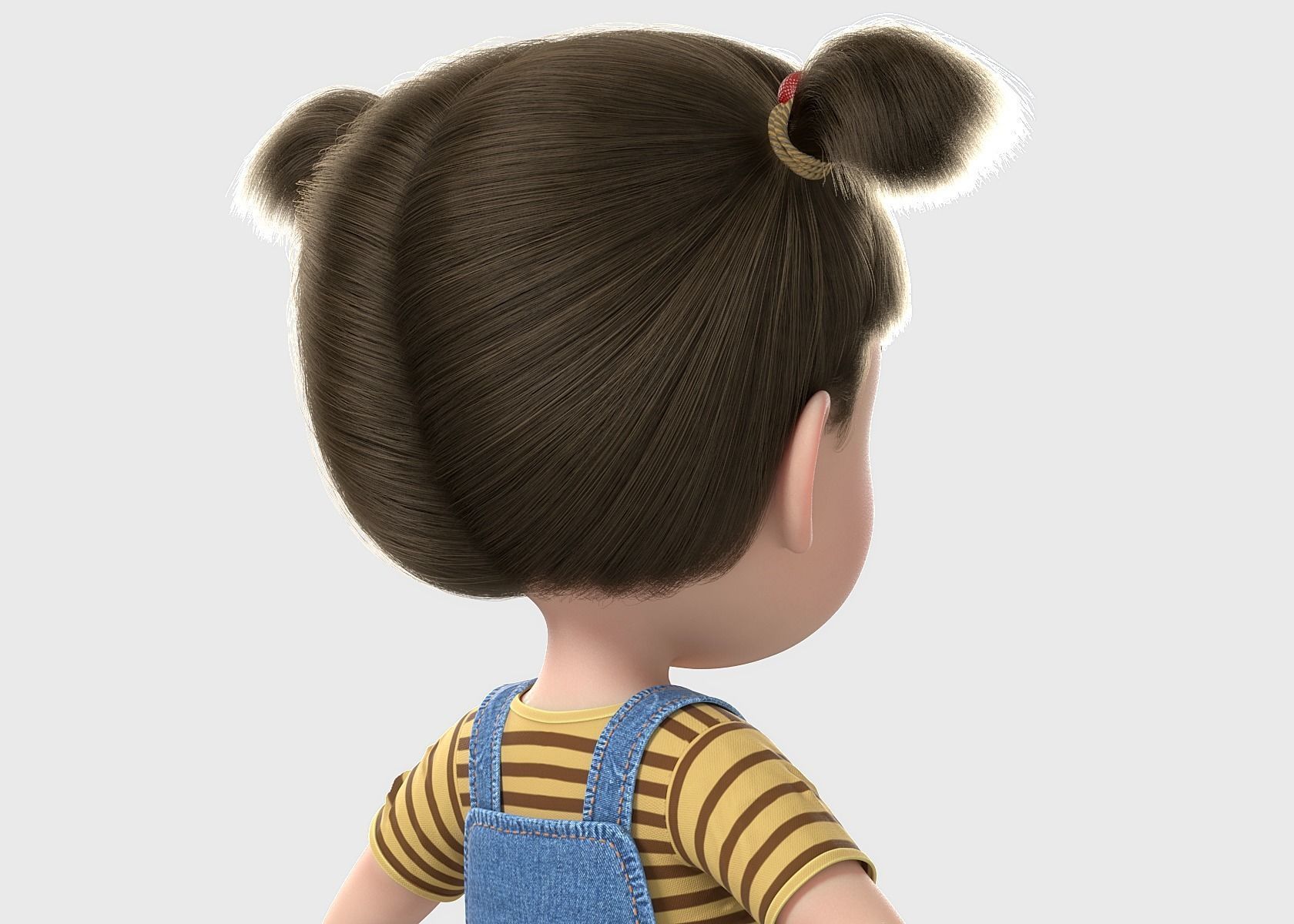 Cartoon Girl Rigged 3D model_7