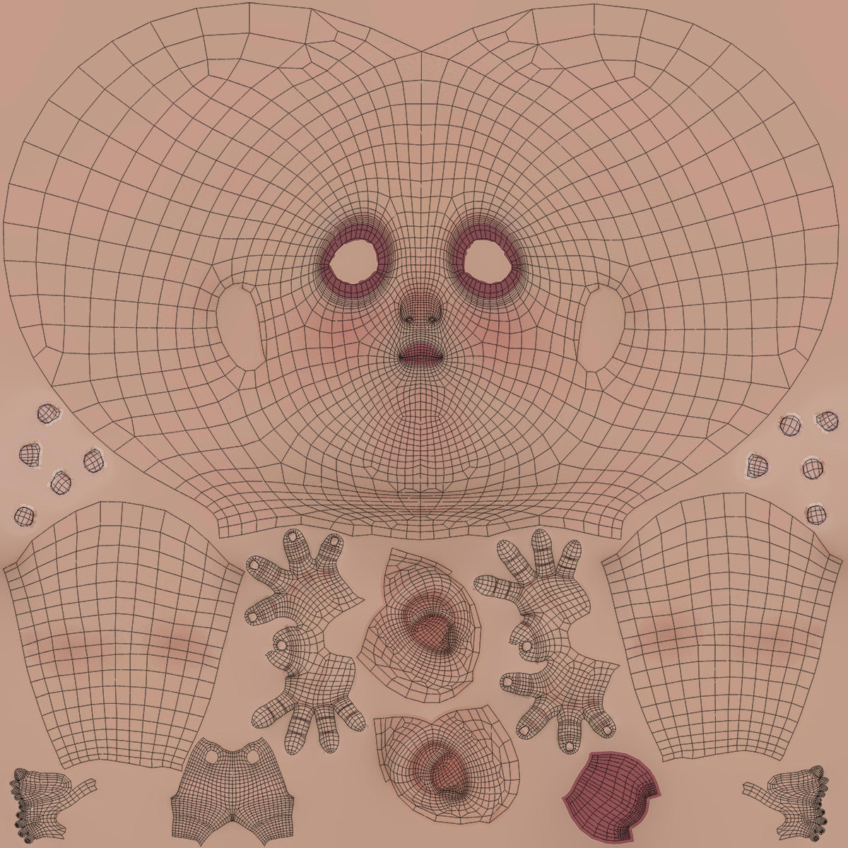 Cartoon Girl Rigged 3D model_23