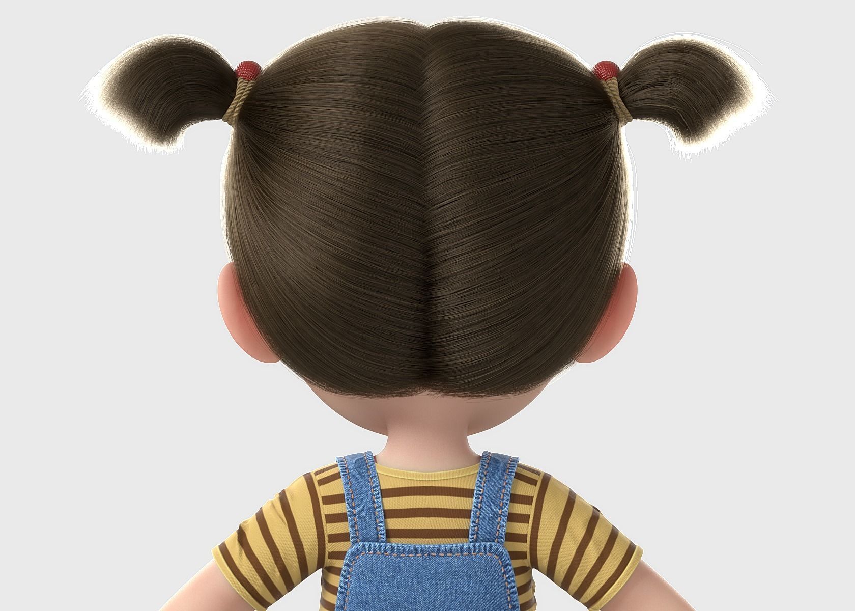 Cartoon Girl Rigged 3D model_9