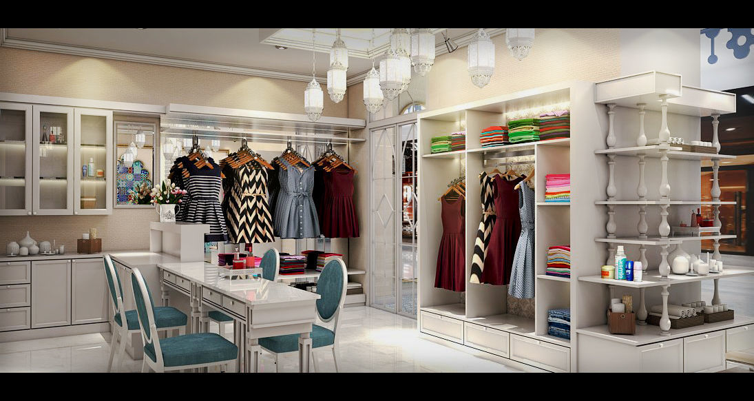 Waxologie fashion store with flowers on windows 3D model_3